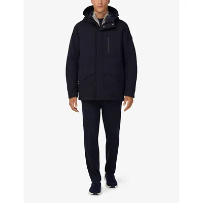 Boggi Milano Ens Navy Blue Technical Fabric B Tech Parka Jacket In Blue