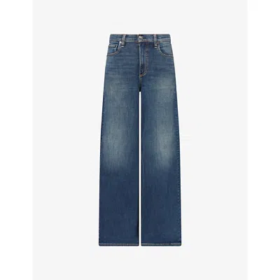 Rag & Bone Womens Ness Flexi Sofie Ankle Wide-leg Denim Jeans In Blue