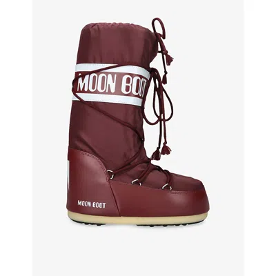 Moon Boot Burgundy Nylon And Synthetic Leather Icon Boots In Burgundy