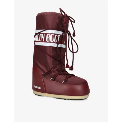 Moon Boot Burgundy Nylon And Synthetic Leather Icon Boots In Burgundy