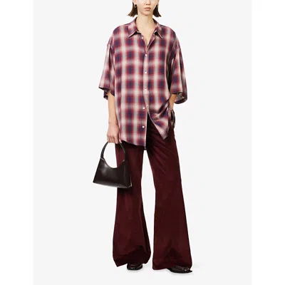 Rag & Bone Womens Brgdy Skylar High-rise Corduroy Cotton And Modal-blend Trousers In Red