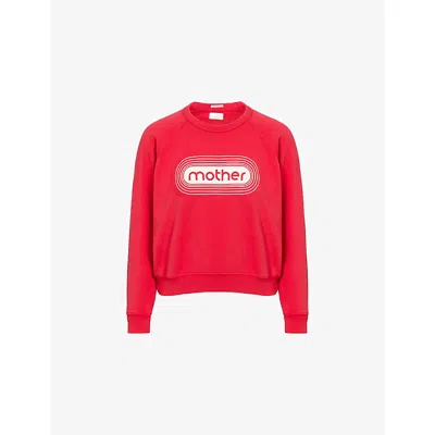 Mother The Concert Printed Cotton-jersey Sweatshirt In Red