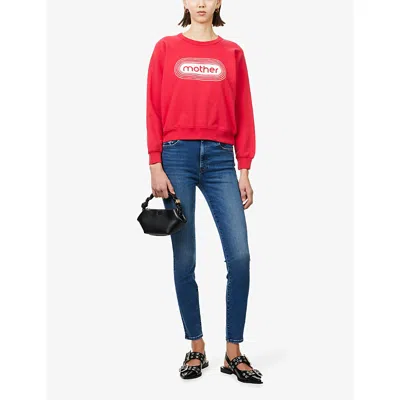 Mother The Concert Printed Cotton-jersey Sweatshirt In Red