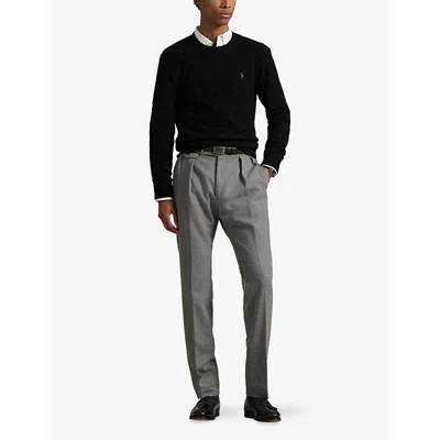 Polo Ralph Lauren Logo-embroidered Cable-knit Jumper In Black