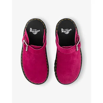 Dr. Martens Zebzag Suede Casual Slingback Platform Mules In Pink