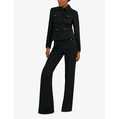 Reiss Black Atelier Wool Belted Jacket In Black