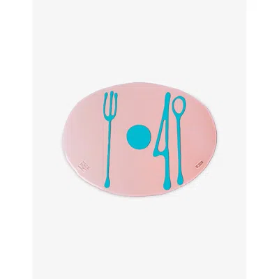 Fish Design By Gaetano Pesce Tables Mates Resin Cutlery Placemat 50cm Light Ruby Turquoise In Pink