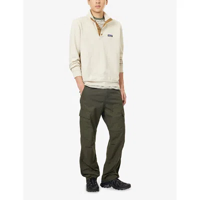 Patagonia Mens Daily Snap High-neck Cotton-jersey Sweatshirt Pelican In White