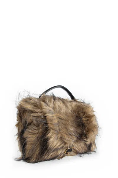 Sacai Faux Fur Muff In Sand