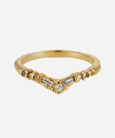 Ellis Mhairi Cameron 14ct Gold Armach Diamond V Shape Scatter Ring In Gold