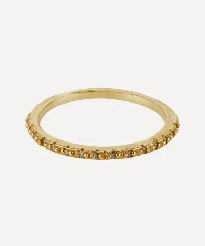 Ellis Mhairi Cameron 14ct Gold Lxi White Diamond Half Eternity Ring In Gold