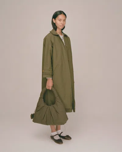 My Mum Made It Tailored Gather Trench Coat In Green