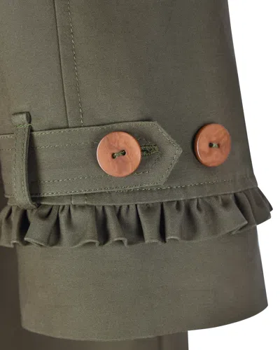 My Mum Made It Tailored Gather Trench Coat In Green