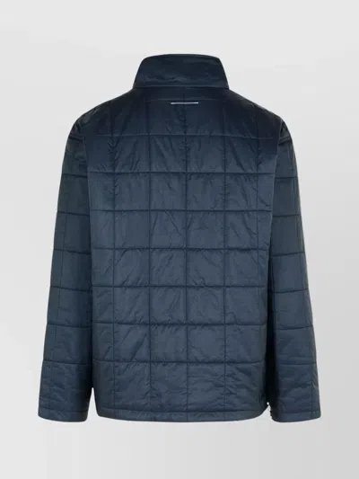 Mm6 Maison Margiela Salomon Collaboration High Collar Quilted Jacket In Blue