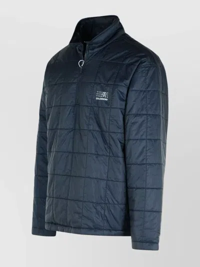 Mm6 Maison Margiela Salomon Collaboration High Collar Quilted Jacket In Blue