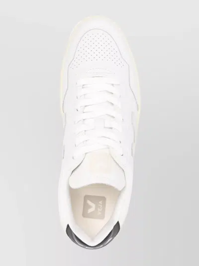 Veja V-90 Sneakers With Round Toe Design In White