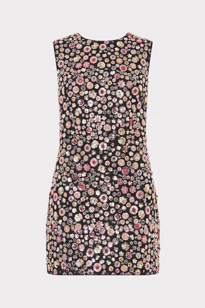 Milly Ivette Gem Embellished Mini Dress In Black