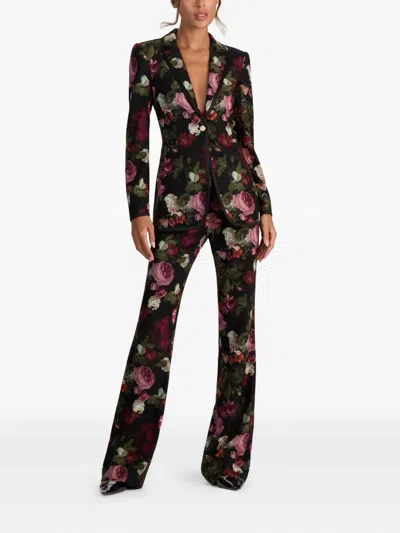 Alice And Olivia Breann Printed Blazer In Brown