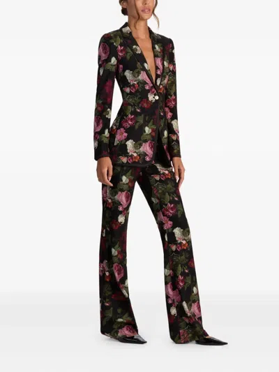 Alice And Olivia Breann Printed Blazer In Brown