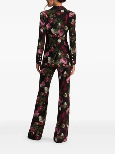 Alice And Olivia Breann Printed Blazer In Brown