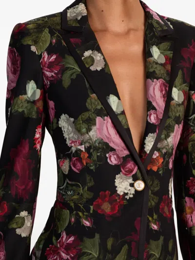 Alice And Olivia Breann Printed Blazer In Brown