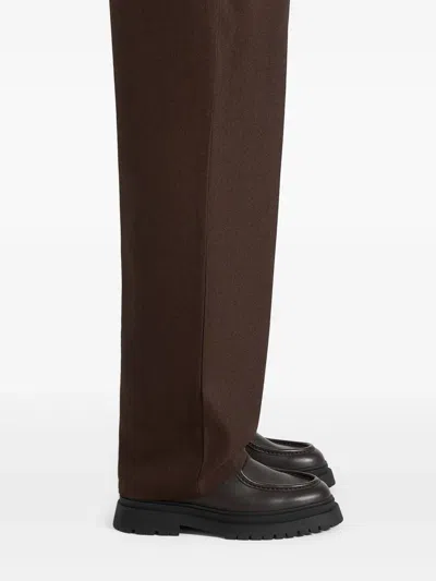 Manière De Voir Leather Derby Shoes In Brown