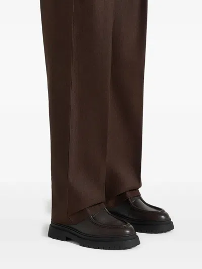 Manière De Voir Leather Derby Shoes In Brown