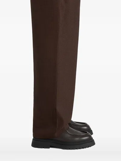 Manière De Voir Leather Derby Shoes In Brown