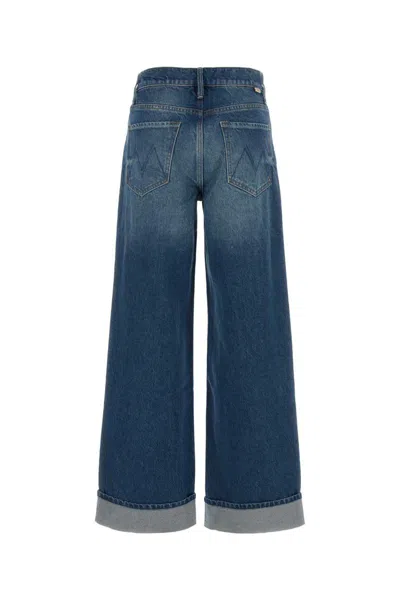 Mother Cuffed Denim Jeans In Blue
