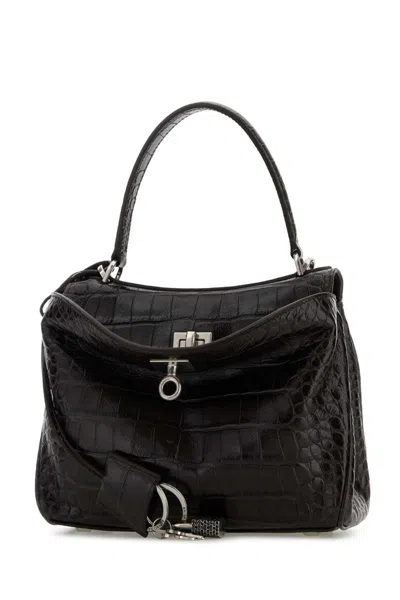 Balenciaga Brown Leather Mini Rodeo Handbag In Brown