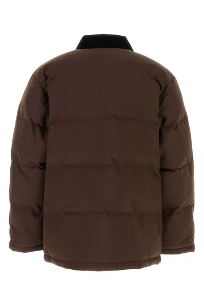 Carhartt Stylish Short Jacket Featuring Buttoned Pockets In Brown
