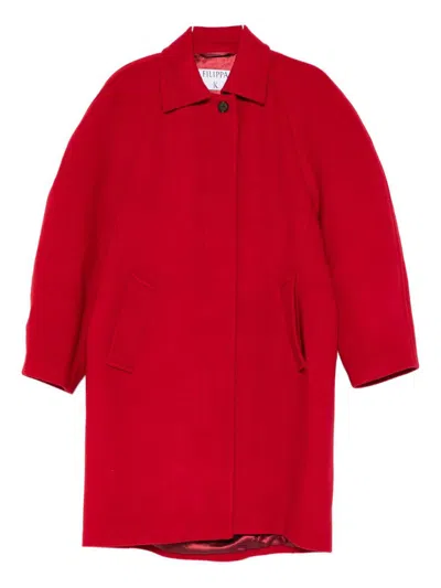 Filippa K Cocoon Raglan Sleeve Coat With Hidden Closure Coats Red In Red