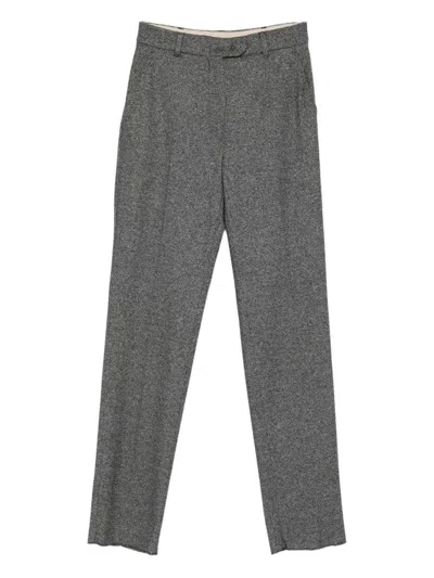 Max Mara Trousers With Embossed Pattern In Gray