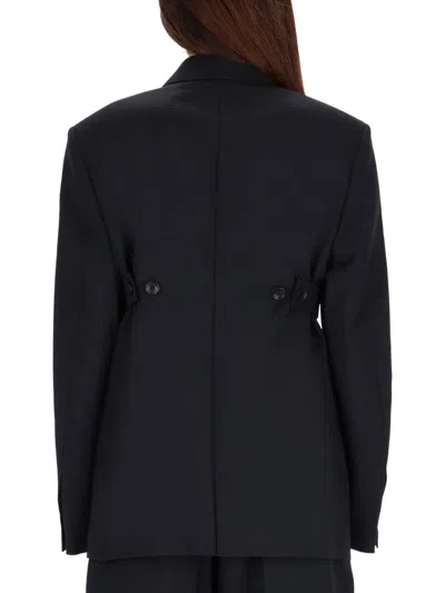 Alexander Wang Structured Oversized Black Jacket With Tailored Fit And Notch Lapel In Black