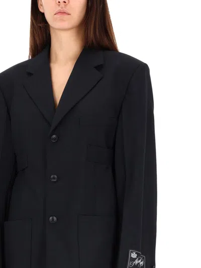 Alexander Wang Structured Oversized Black Jacket With Tailored Fit And Notch Lapel In Black