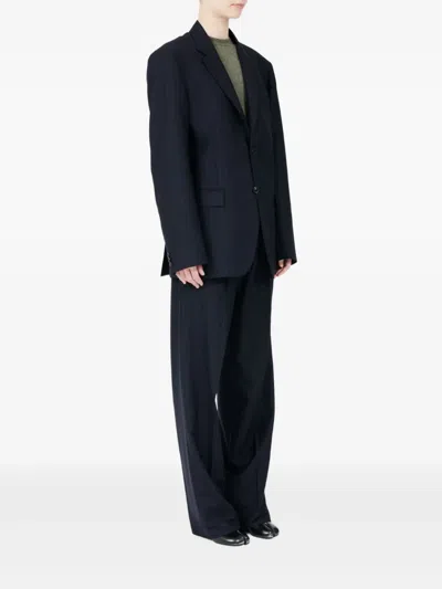 Maison Margiela Pinstripe Single-breasted Blazer In Blue