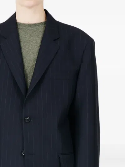 Maison Margiela Pinstripe Single-breasted Blazer In Blue