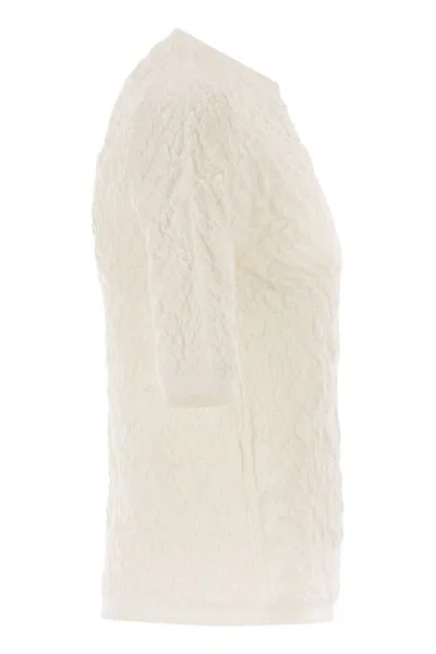 Fabiana Filippi Slim-fit Jumper With Embossed Finish In White