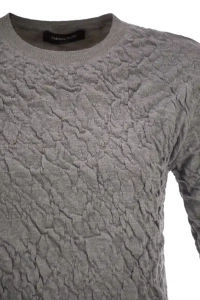 Fabiana Filippi Slim-fit Jumper With Embossed Finish In Gray