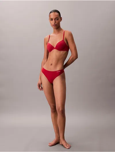 Calvin Klein Women's Invisibles Thong In Red