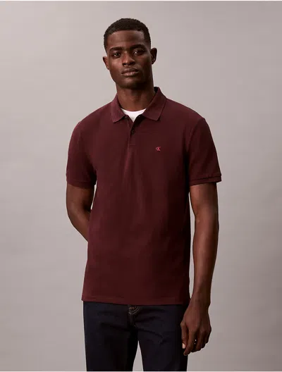 Calvin Klein Jeans Est.1978 Calvin Klein Men's Cotton Pique Classic Polo Shirt In Brown