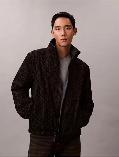 Calvin Klein Jeans Est.1978 Calvin Klein Men's Allover Emblem Logo Reversible Jacket In Brown