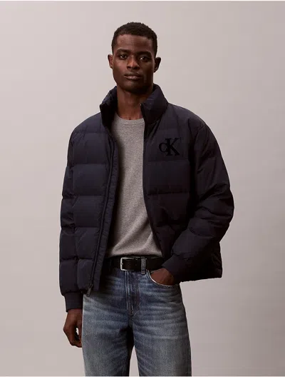 Calvin Klein Jeans Est.1978 Calvin Klein Men's Chenille Monogram Puffer Jacket In Black