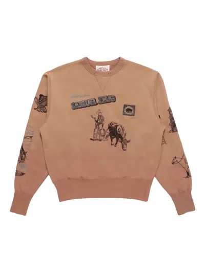 Samuel Zelig Western Crewneck In Brown