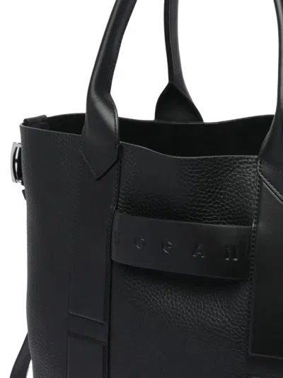 Hogan Handbag With Textured Finish And Double Handle In Black