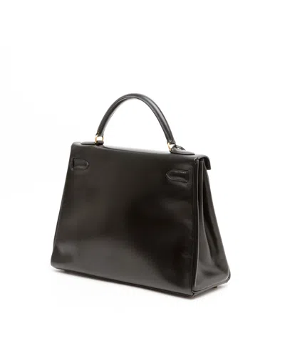 Pre-owned Hermes Hermès Kelly 32 Box Retourne Bag In Black