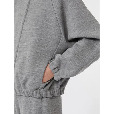 Max Mara Double Jersey Wool And Cotton Sweatshirt In Gray