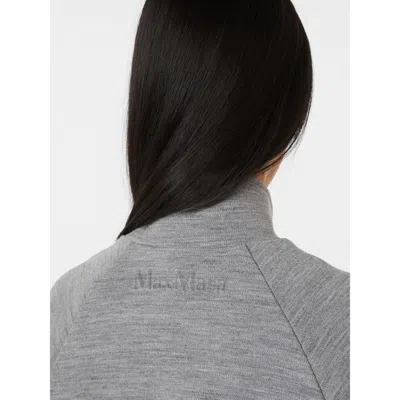 Max Mara Double Jersey Wool And Cotton Sweatshirt In Gray
