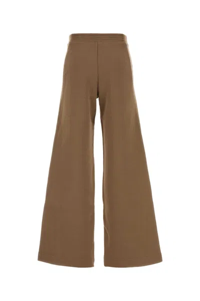 Max Mara High Waist Wide Leg Joggers With Seam Detailing In Brown
