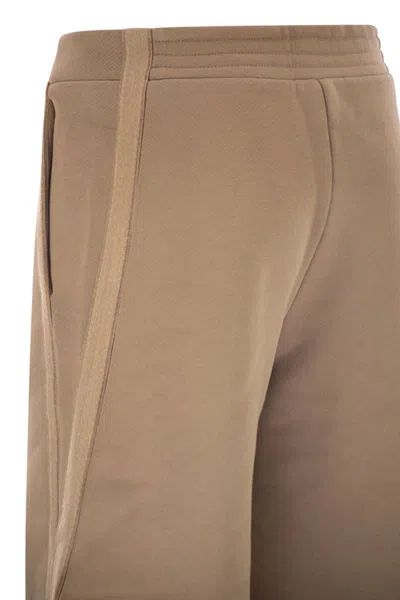 Max Mara High Waist Wide Leg Joggers With Seam Detailing In Brown